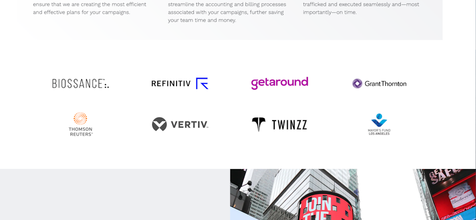 Agency672 Partner logos homepage design