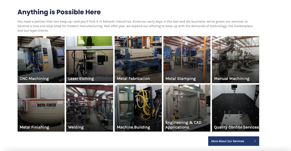 Sohacki Industries services overview homepage