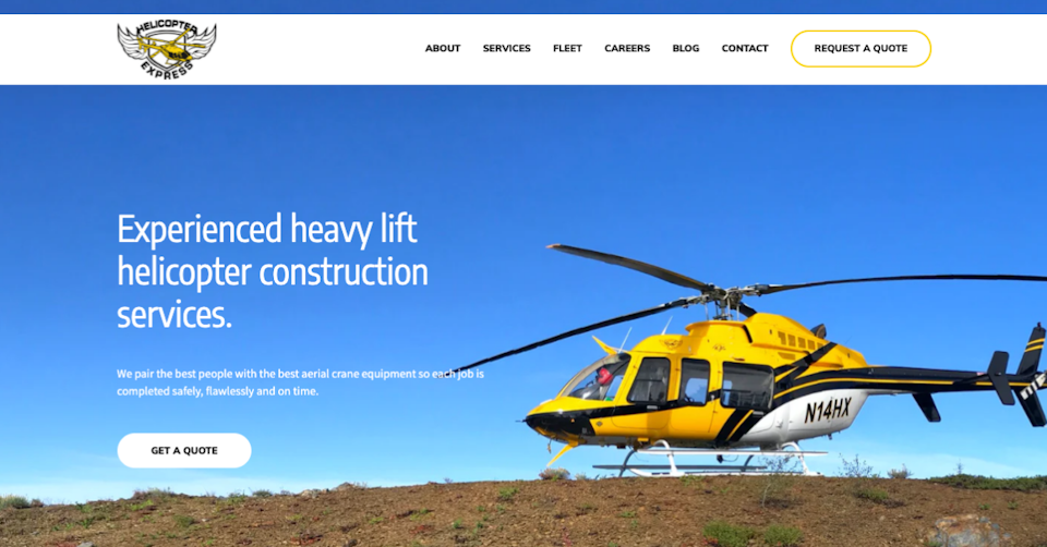 Helicopter Express yellow website