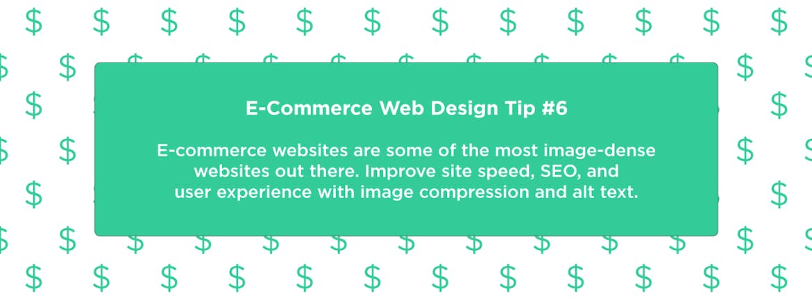 Image compression and alt text can affect SEO, site speed, and user experience