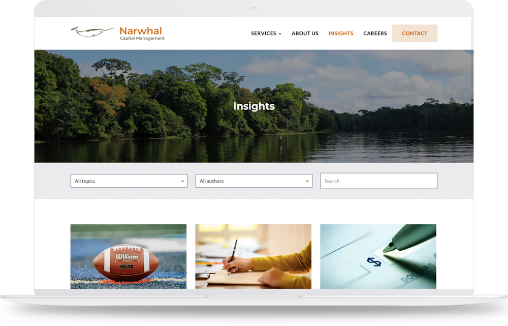 Narwhal blog page