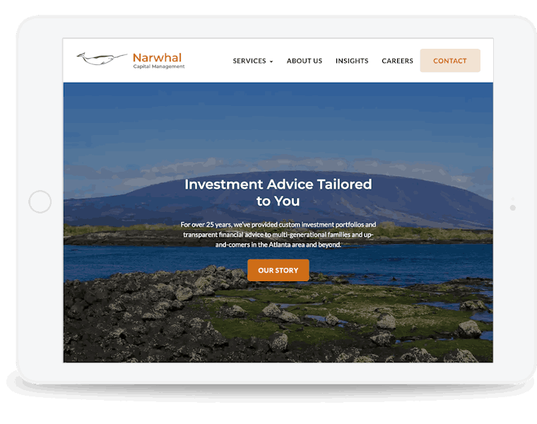 Website design for financial firm