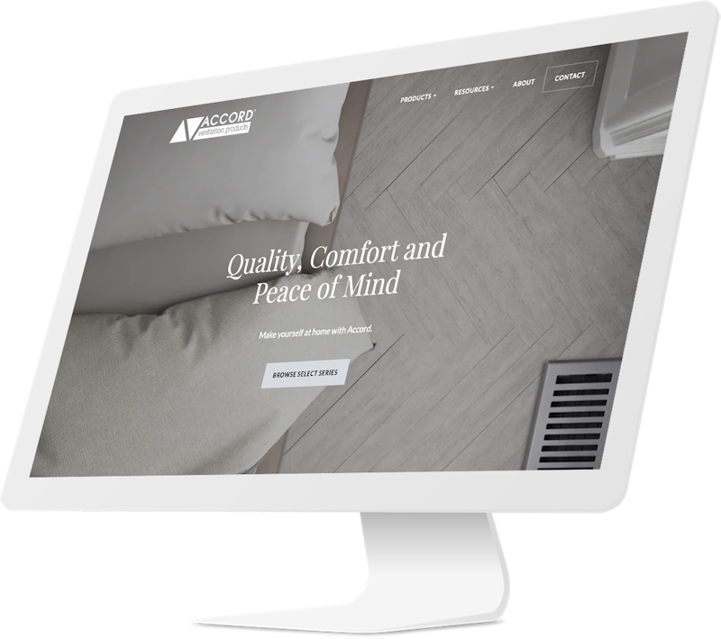 Website design for Accord Ventilation