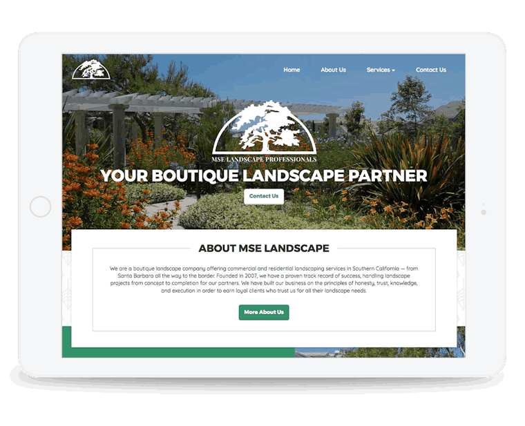 We worked with MSE Landscape Professionals, a landscaping company based in Escondido, California, to redesign their website and improve their search rankings.