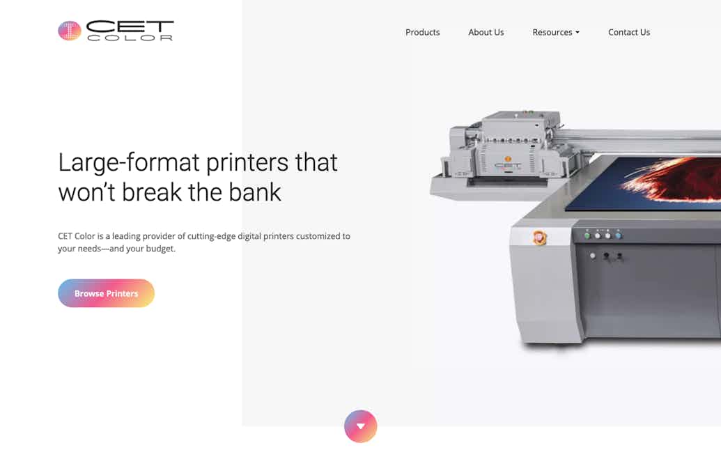 Website design for CET Color