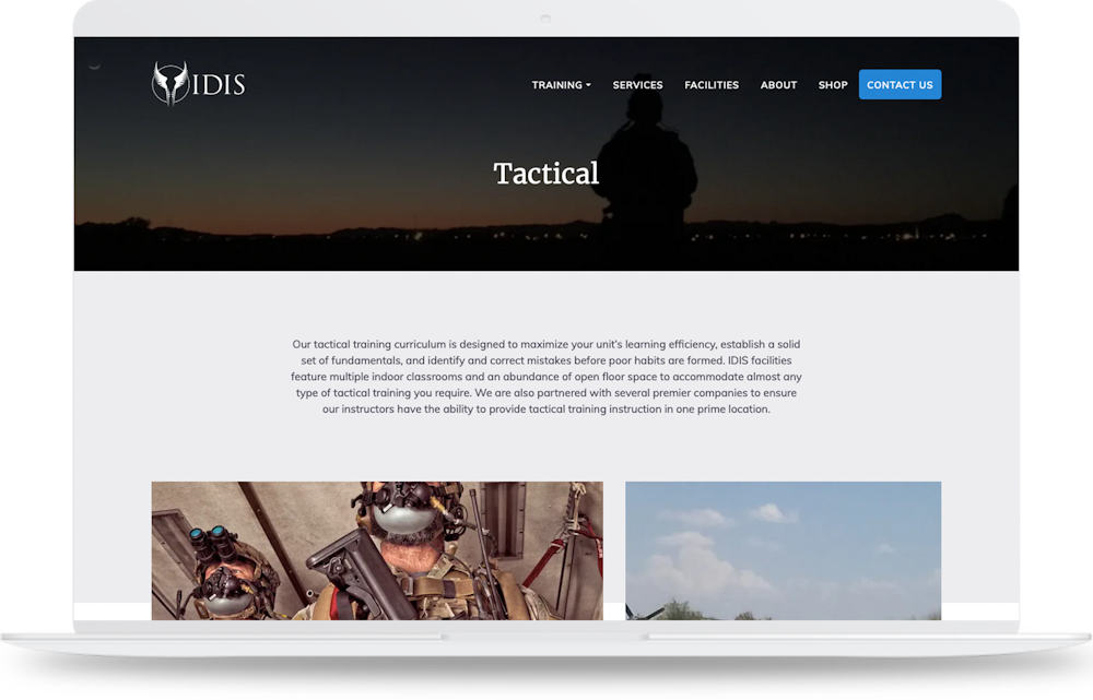 military website design